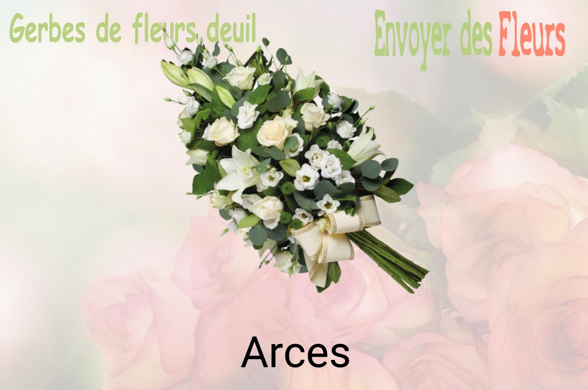 Gerbe de fleurs de deuil livrée à Arces
